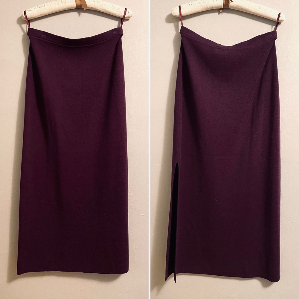 Dana Buchman Wool Knit Midi Skirt